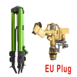 Impact Sprinkler on Tripod Base Heavy Duty Lawn Sprinkler 360 Degree Large Area Irrigation Brass Sprinkler Nozzle and Zinc Alloy