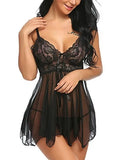 2pcs Lace Sexy Lingerie Set For Women, Suitable For Sleepwear And Loungewear