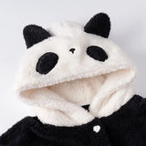 Cartoon Panda Plush Pajamas Robes Anime Adult Nightgown Winter Long Sleeve Night Dress Halloween Party Comfy Kawaii Girl Slipper