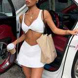 Women's summer sports yoga strap bra and skirt two-piece suit