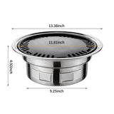 13Inch Korean BBQ Grill Multifunctional Charcoal Barbecue Grill Round Camping Grill Stove Tabletop Smoker Grill Grilled Net&Tray