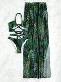 2026 Halter 3 Pieces Bikinis Bandage Swimsuit & Beach Dress Sexy Swimwear Women Bathers Swimming Bathing Suit Beachwear Summer