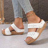 2025 Summer Platform Wedges Sandals Women Vintage Hollow Out Thick Bottom Slippers Woman Comfortable Non Slip Rome Shoes Female