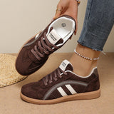 Plus Size 42 Flock Flat Sneakers for Women 2026 Fashion Anti Slip Lace Up Tennis Shoes Woman Platform German Training Shoes