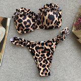 Ruffled Bra Cup Bikinis 2025 Bandeau Bikinis Women Swimsuit Female Swimwear Two Pieces Bikini Set High Cut Bathing Suit Swim