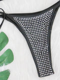 Shiny Sequin Diamond Bikini Women Swimwear Female Swimsuit Two-pieces Bikini Set Wrap Around Halter Bathing Suit Swim Beach Wear