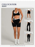 Women's Gym Workout Two-color Yoga Sports Bras Halter Neck Open Back Design Sports Tank Top Running Fitness Built-in Bra Cups