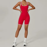 Summer New Gym Romper Padded Outdoor Sports Jumpsuit Hollow Open Back Yoga Suit Dance Sports Bodysuit Hip Lift Workout Yoga Sets
