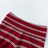Women Knit Shorts Fold-Over Waist Elastic Comfy Striped Casual Shorts Pants Summer Fall Fashion Bohemian Short Pants