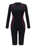 2026 Zipper Slim One Piece Swimsuit Women Long Sleeve & Knee Swimwear Female Bather Bathing Swimming Swim Surf Suit Beachwear