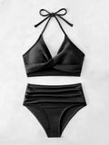 Sexy High Waist Bikini 2026 Women Halter Swimwear Female Swimsuit Solid Bathers Swimming Bathing Swim Suit Summer Beachwear