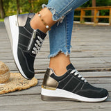 Plus Size 44 Platform Casual Sneakers for Women Lace Up Anti Slip Thick Sole Sport Shoes Woman 2026 Spring Zipper Walking Shoes