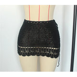2026 Hollow Out Skirt Sarong Crochet Knitted Tunic Beach Cover Up Cover-ups Beach Dress Beach Wear Beachwear Female Women V8074
