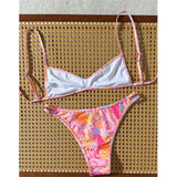 S - XL Printed Brazilian Bikini Women Swimwear Female Swimsuit Two-pieces Bikini set High Leg Cut Bather Bathing Suit Swim V8179