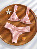 Miyouj Triangle Bikini New Two Piece Suit Solid Color Beachwear 2026 Bikini Women's Swimsuits Sexy Bathsuit Micro Thong Swimwear