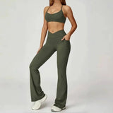 Women's Yoga 2-Piece Hip Lifting Tight Fitting Naked and Beautiful Back Set Outdoor Sports and Leisure Running Fitness Suit