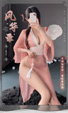 Women Sexy Lingerie Hanfu Dress Cosplay Costume Deep V Erotic See-through Pink Chinese Ancient Style Temptation Dresses