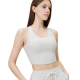 Racerback Sports Bras for Women Padded Seamless Support Bra High Impact Yoga Bra for Running Gym Workout Fitness