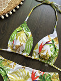 RUOTONSEPT 2024 Sexy Print Bandage Bikinis Set Women Swimsuit Two-piece Triangle Halter Swimwear Bathing Suit Brazilian Biquinis