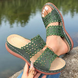 Vinatge Hollow Out Platform Sandals Women Lightweight Plus Size Wedges Sandles Woman Comfortable Thick Sole Casual Sandalias 43