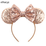 2025 Chic Disney Embroidery Sequin Minnie Ears Headband DOT Bow Hairband Girls Women Party Head Wear Kids DIY Hair Accessories