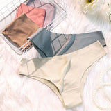 Women Panties Ice Silk Seamless Mid Waist Solid Color Slim Fit Thin Quick Dry Casual Sport Underpants Women Briefs