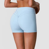 Outdoor Running Yoga Shorts Women Summer Crossed V Waist Hip Lifting Fitness Tight Sports Pants Quick Drying Gym Fitness Shorts