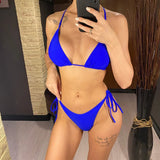 7 Colors Brazilian Halter Bikini Female Swimsuit Women Swimwear Two-Pieces Bikini Set Padded Bather Bathing Suit Swim V3536A