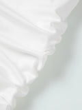 Women Square Neck White Tank Tops Ruched Design Sleeveless Solid Color Slim Fit Crop Tops Summer Vest Shirts