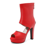 Retro Rome Gladiator Sandals Women Peep Toe Thin High Heels Summer Shoes 2026 Zip Lady Party Nightclub Show Plus Size 43