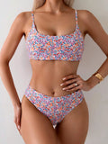 2025 Strappy Bikini High Waist Swimsuit Women Sexy Printed Swimwear Female Bathers Swimming Bathing Swimming Swim Suit Beachwear