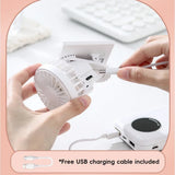 Solar Powered Portable Clip-On Fan Mini Fan Low Noise 3 Adjustable Wind Speeds USB Charging Multi-Functional Clip-On Fan