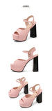 New Women Sandals Summer Shoes Sexy Peep Toe Thick High Heels Platform Black Dress Party Wedding Shoes Woman Pumps