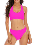 2026 Sporty Bikinis Solid Padded Swimsuit Women Vintage Swimwear Female Bathers Bathing Swimming Swim Suit Beachwear