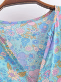 Foridol Single Breasted Bohemian Holiday Summer Women Dress Belt Casual Loose Maxi Floral Dress Short Sleeve Long Viscose Dress