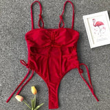 Splicing High Cut Out One Piece Swimsuit Women Tassel Swimwear Female Sexy Bathing Suit String Leopard Bikini 2025 Monokini Lady