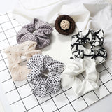 5Pcs/Lot Girl Pink Red Hair Band Accessories Fashion Large Hair Ties Solid Color Elastic Scrunchies For Women Ponytail Hairstyle