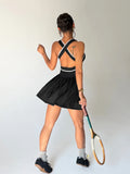 Womens Summer Dresses Tennis Dress w/Built-in Shorts Hotsweet Dress Sportswear Woman Gym Dresses Golf Outfits Sport Yoga Clothes