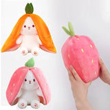 Rabbit Plush Toy – Strawberry Carrot Bunny Plush Doll 25cm