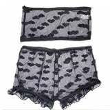 Strapless Bra Set Women Intimates Sheer Gauze Ruffles Lingerie Set Sexy Underwear Fancy Temptation Erotic Lingerie Bikini