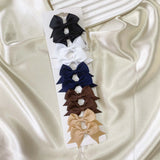 10Pcs/card Grosgrain Ribbon Bows Hair Clips For Girls Small Trailing Bowknots Hairpins Headwear Kids Hair Accessories
