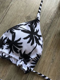 RUOTONSEPT Sexy Black And White Coconut Tree Printed Bikini Sets Women Swimsuit Triangle Halter Swimwear Bathing Suit Brazilian