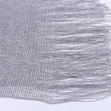 Sexy Fringe Tassel Mesh Sheer Shiny Knitted Tunic Beach Cover Up Cover-ups Beach Dress Beach Wear Beachwear Female Women V3321