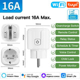 TNCE Tuya Wifi or Zigbee Smart Socket EU Plug 16/20A Power Monitor Remote Control SmartLife APP Work with Alexa Googl Home Alice