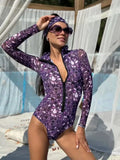 2026 New One Piece Printed Swimsuit Bikini Long Sleeved Swimsuit Bikini Set High Waist Bikinis Swimwear Beach Swimsuit Swimwear