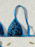 Sexy Leopard Print Bikini 2 Piece Set Women Laced Up Split Swimsuit Low Waist Beachwear 2025 New Summer Swimwear Bikinis Set