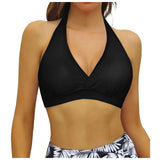 Bikini Bra Top Push Up Swim Crop Top Sexy V Neck Tie Back Swimwear Solid Beachwear One Piece Swimsuit Underwear Bathing Suit