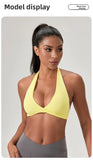 YOGA Naked Feeling Strappy Padded Sports Bras for Women - Fitness Workout Top Criss Cross Back Yoga sports Bras No steel ring