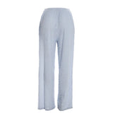 Women's trousers, fashionable and versatile, solid color, drawstring straight trousers, beach sun protection trousers