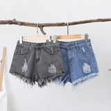 Summer Stretchy Hot Short Pants Women's High Waisted Cut Off Denim Shorts Ripped Distressed Frayed Hem Jeans Shorts